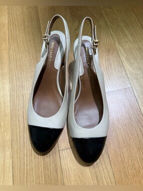 Margaux Cluny Slingback (Almond & Black Nappa)